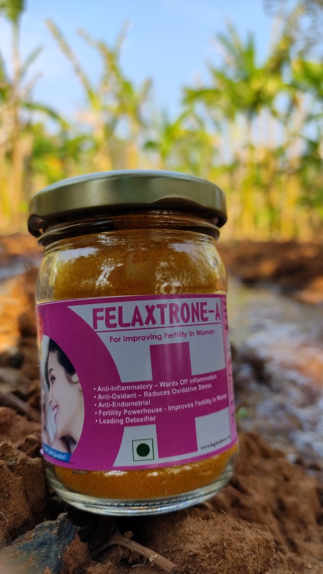 Bottle of Felaxtrone-A dietary supplement made from turmeric roots