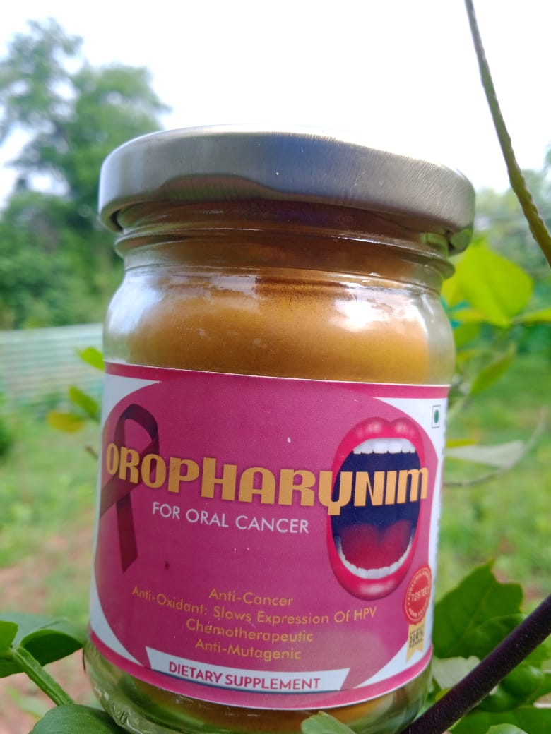 Bottle of Oropharynim - Oral Cancer Treatment Supplement by Bagdara Farms